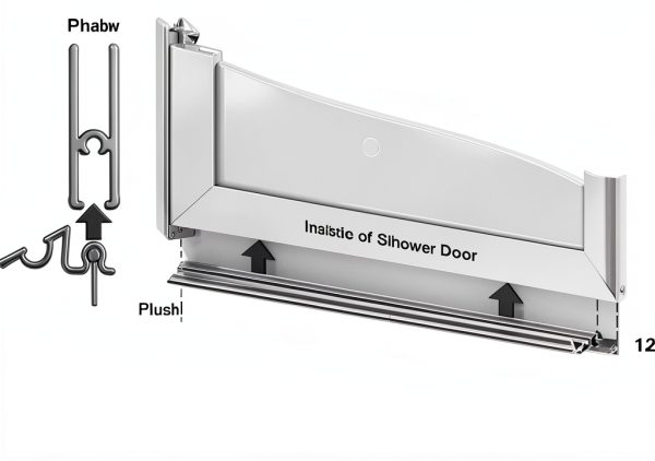 Gordon Glass® Framed Shower Door Snap-in Replacement Drip Rail with Vinyl Sweep - 36 in Long-1